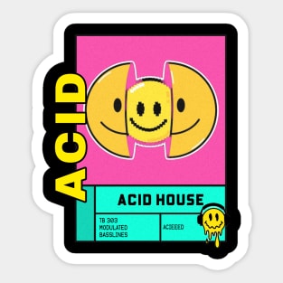 ACID HOUSE - pixel smile Sticker